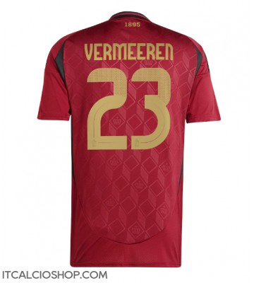 Belgio Arthur Vermeeren #23 Prima Maglia Europei 2024 Manica Corta